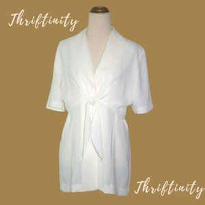 Vintage Marshal Gerald Ashley Bloe Size 10 White V-neck Lace Tiered Lace